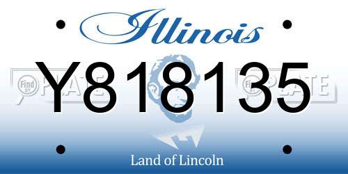 Y818135 Illinois License Plate