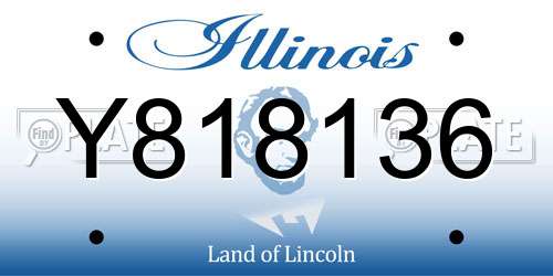 Y818136 Illinois License Plate