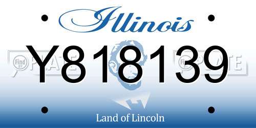 Y818139 Illinois License Plate