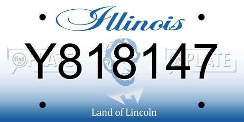 Y818147 Illinois License Plate