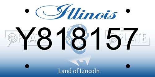 Y818157 Illinois License Plate