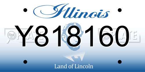 Y818160 Illinois License Plate