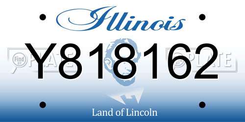 Y818162 Illinois License Plate