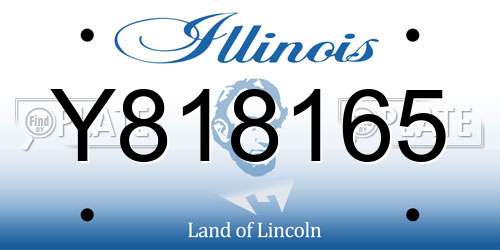 Y818165 Illinois License Plate