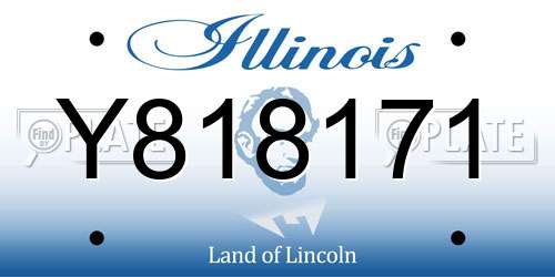 Y818171 Illinois License Plate