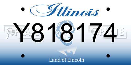 Y818174 Illinois License Plate