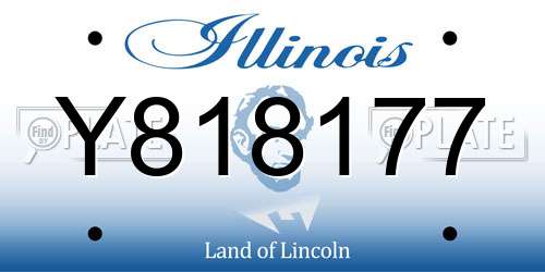 Y818177 Illinois License Plate