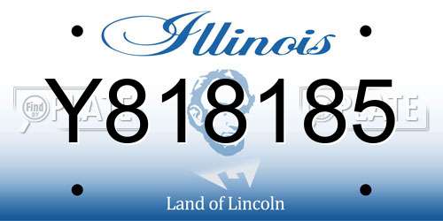 Y818185 Illinois License Plate