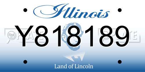 Y818189 Illinois License Plate
