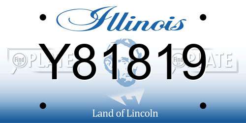 Y81819 Illinois License Plate
