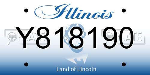 Y818190 Illinois License Plate