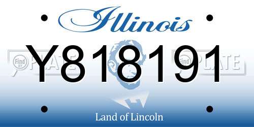 Y818191 Illinois License Plate