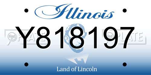Y818197 Illinois License Plate