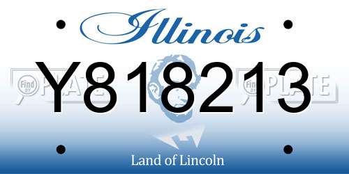 Y818213 Illinois License Plate