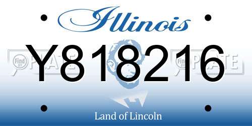 Y818216 Illinois License Plate