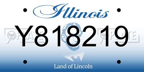 Y818219 Illinois License Plate