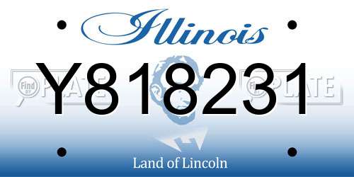Y818231 Illinois License Plate