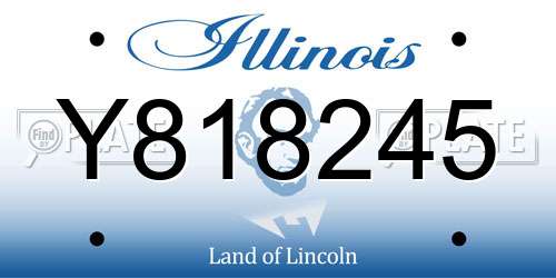 Y818245 Illinois License Plate