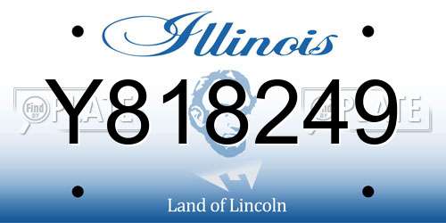 Y818249 Illinois License Plate