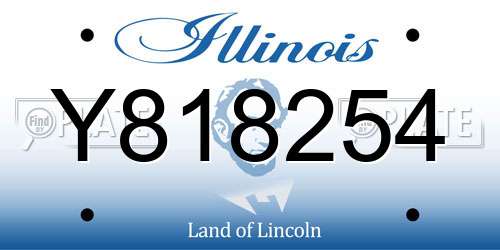 Y818254 Illinois License Plate