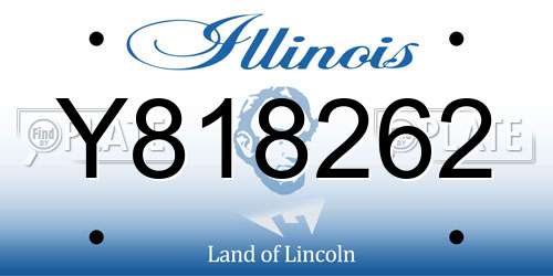Y818262 Illinois License Plate