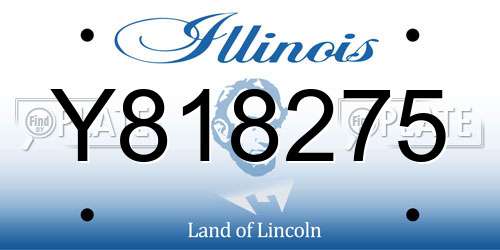 Y818275 Illinois License Plate