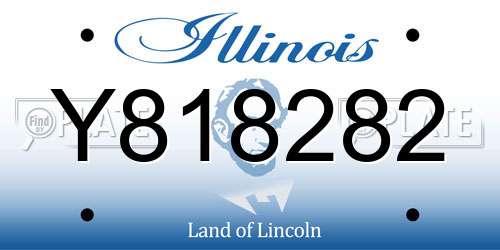 Y818282 Illinois License Plate