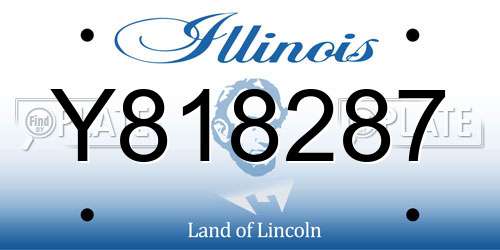 Y818287 Illinois License Plate