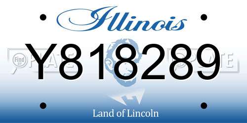 Y818289 Illinois License Plate