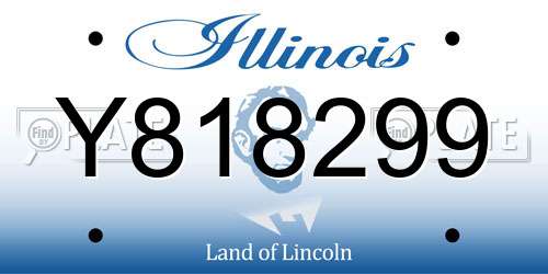 Y818299 Illinois License Plate