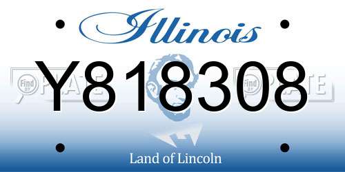 Y818308 Illinois License Plate