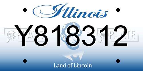Y818312 Illinois License Plate