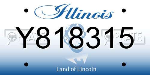 Y818315 Illinois License Plate