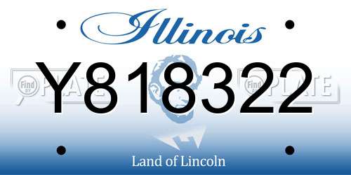 Y818322 Illinois License Plate