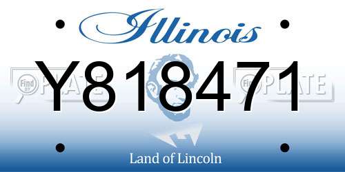 Y818471 Illinois License Plate