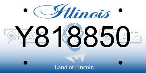 Y818850 Illinois License Plate