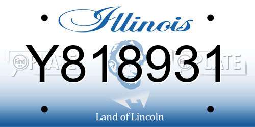Y818931 Illinois License Plate