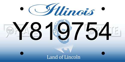 Y819754 Illinois License Plate