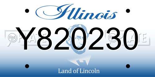 Y820230 Illinois License Plate