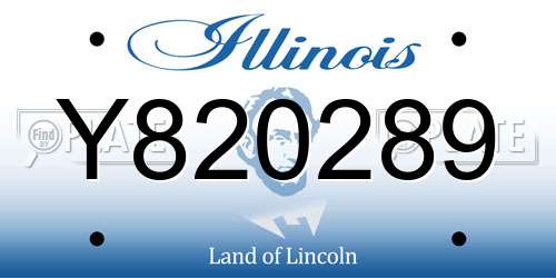 Y820289 Illinois License Plate