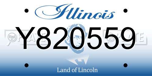 Y820559 Illinois License Plate