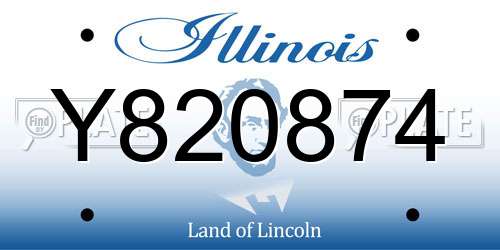 Y820874 Illinois License Plate