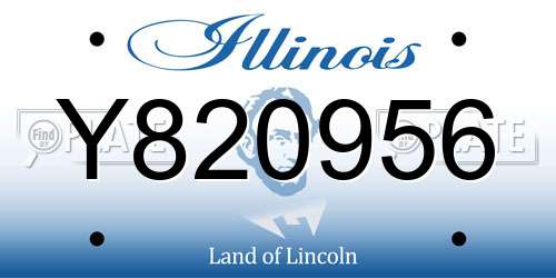 Y820956 Illinois License Plate