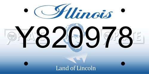 Y820978 Illinois License Plate