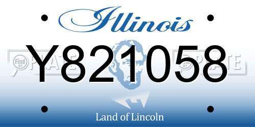 Y821058 Illinois License Plate