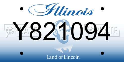 Y821094 Illinois License Plate