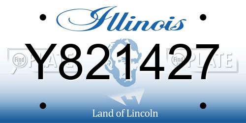 Y821427 Illinois License Plate