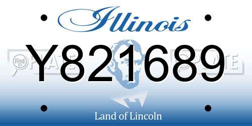 Y821689 Illinois License Plate