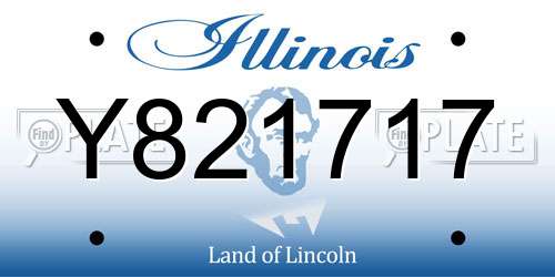 Y821717 Illinois License Plate