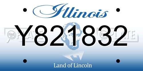 Y821832 Illinois License Plate